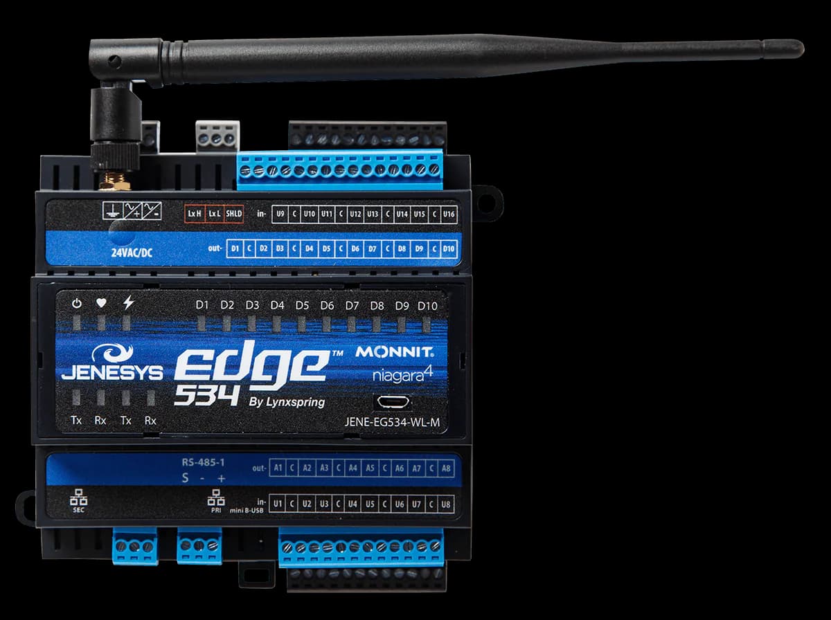 JENEsys EDGE 534 Controller (100 Point and 5 device Limit & Monnit Gateway Function) N4 ALTA 900 MHz Frequency