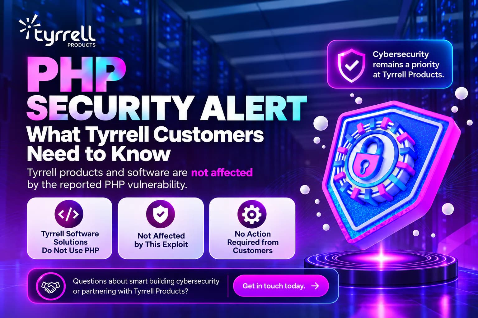 Hero image for PHP Security Alert: What Tyrrell Customers Need to Know