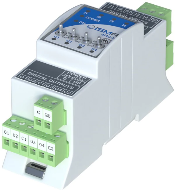 I/O module with Modbus RTU/ASCII or BACnet MSTP communication
