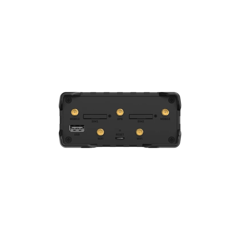 RUT956 is an industrial router that combines cellular, Wi-Fi, and wired connectivity options with automatic WAN failover and GNSS capabilities. Serial communication interfaces enable integrating more varied devices into the solution ecosystem, while I/O and advanced RutOS software facilitate equipment control, automation, and event notifications.