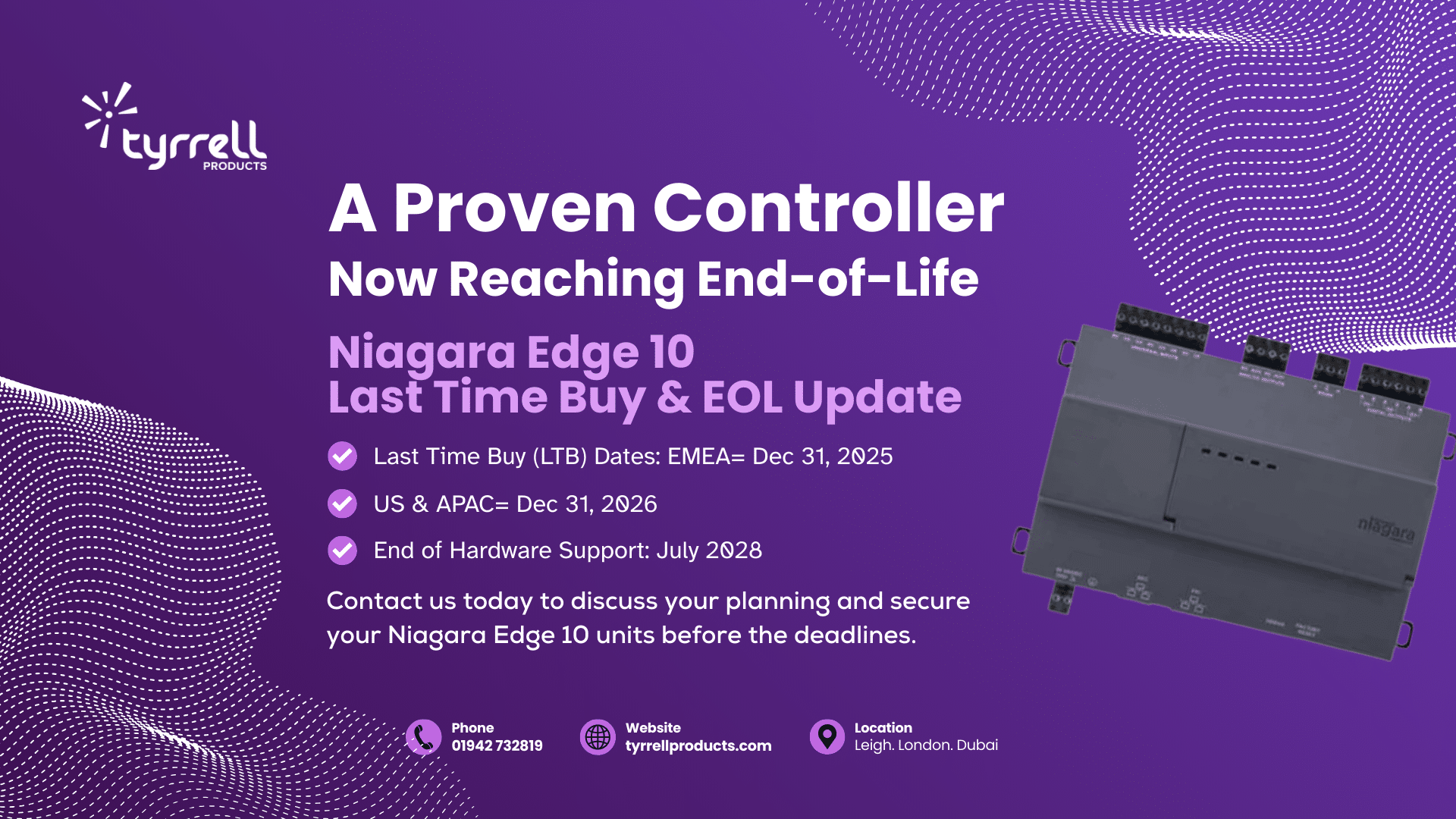  Niagara Edge 10, Last Time Buy & End-of-Life Announcement 