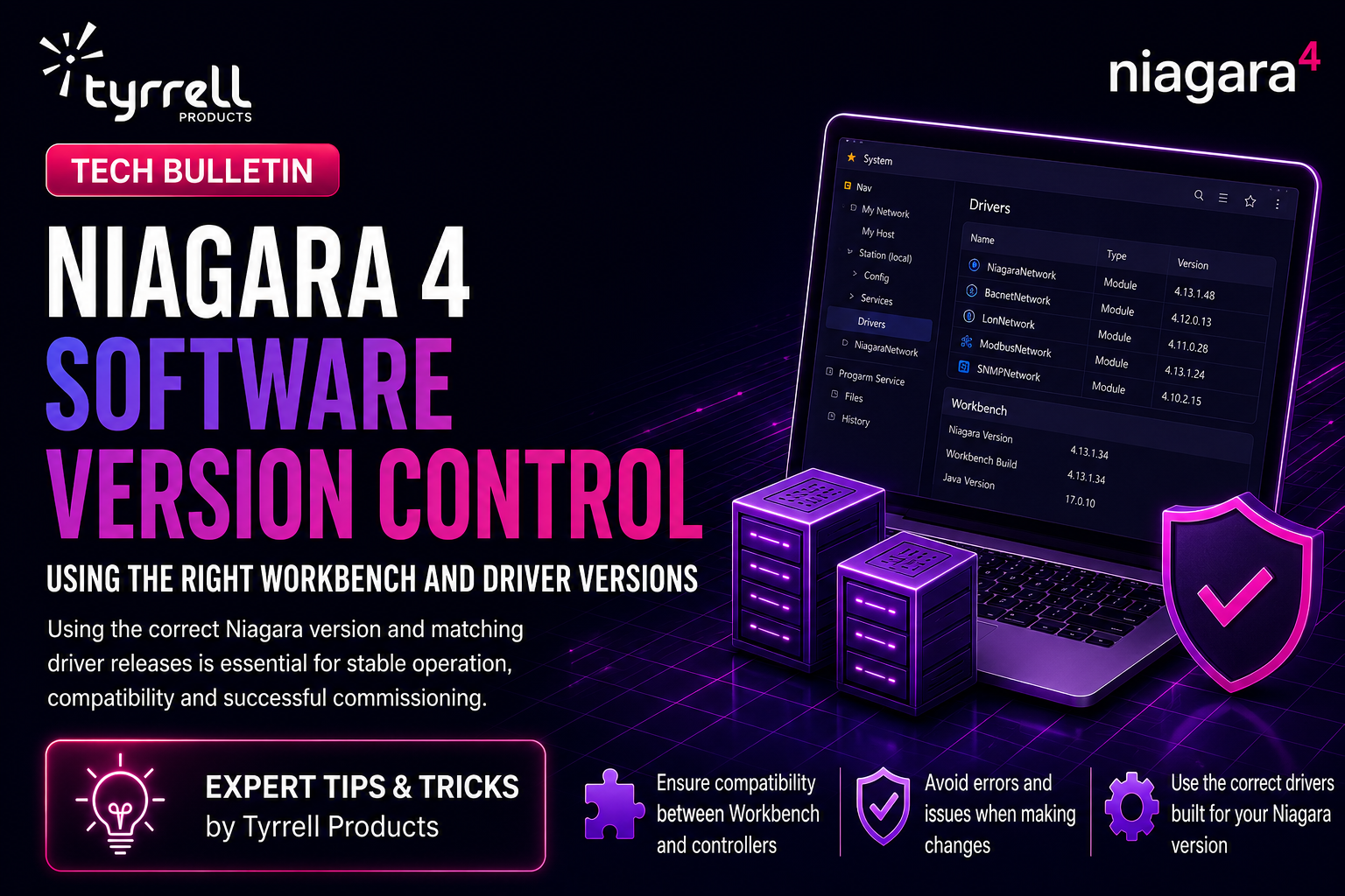 Niagara 4 Software Version Control: Using the Right Workbench and Driver Versions